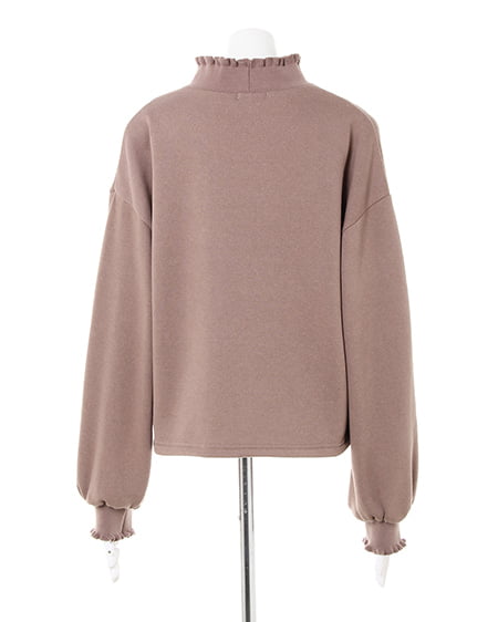 INGNI(イング) ハイネック/フリルロゴスウェットトップス モカ