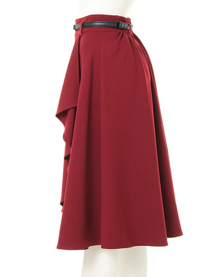 INGNI（イング） ベルト付ウールライクラッフルミディ／スカート ﾎﾞﾙﾄﾞｰ