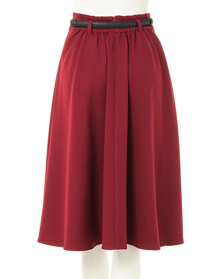 INGNI（イング） ベルト付ウールライクラッフルミディ／スカート ﾎﾞﾙﾄﾞｰ