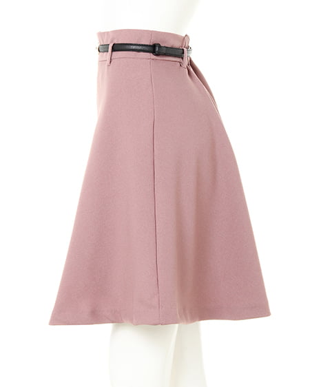 INGNI（イング） ベルト付ウールライクフレア／スカート ｽﾓｰｸﾋﾟﾝｸ