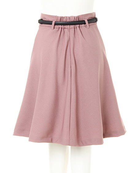 INGNI（イング） ベルト付ウールライクフレア／スカート ｽﾓｰｸﾋﾟﾝｸ