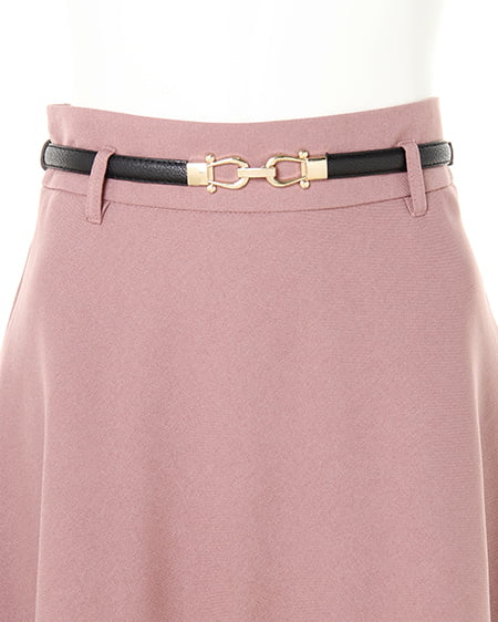 INGNI（イング） ベルト付ウールライクフレア／スカート ｽﾓｰｸﾋﾟﾝｸ