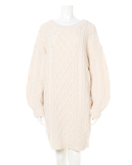 INGNI（イング） バックリボンケーブルニットワンピース ｱｲﾎﾞﾘｰ