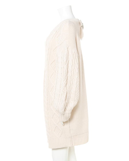 INGNI（イング） バックリボンケーブルニットワンピース ｱｲﾎﾞﾘｰ