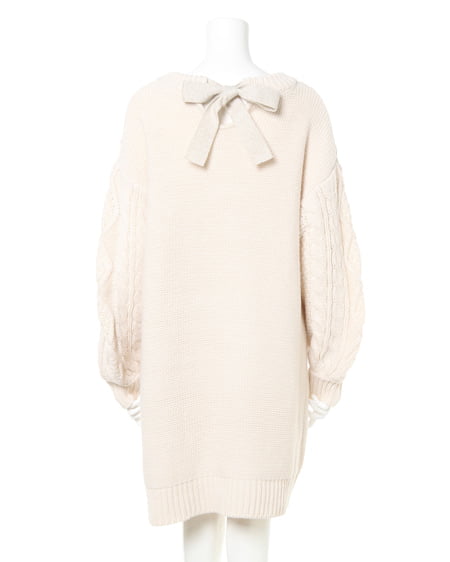 INGNI（イング） バックリボンケーブルニットワンピース ｱｲﾎﾞﾘｰ