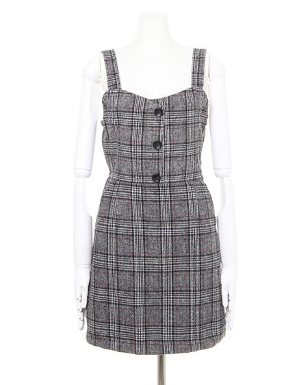 INGNI（イング） BackレースUP／ジャンスカ ｸﾞﾚｰ/ﾁｪｯｸ