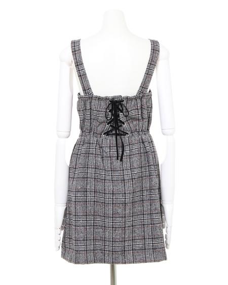 INGNI（イング） BackレースUP／ジャンスカ ｸﾞﾚｰ/ﾁｪｯｸ