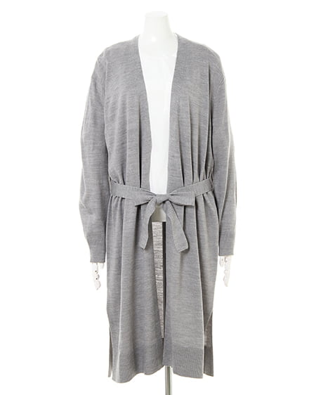 INGNI(イング) サッシュ付ロングカーディガン グレー