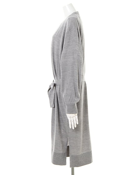 INGNI(イング) サッシュ付ロングカーディガン グレー