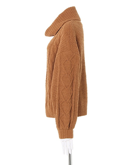 INGNI（イング） モールオフタートル／ニット ﾗｲﾄﾌﾞﾗｳﾝ