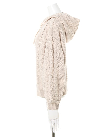 INGNI（イング） ケーブルニットフーディー ｱｲﾎﾞﾘｰ