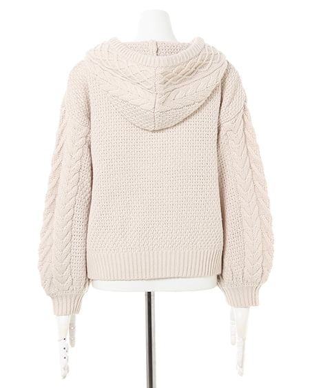 INGNI（イング） ケーブルニットフーディー ｱｲﾎﾞﾘｰ