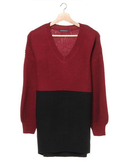 ガーターバイカラードルマンニット