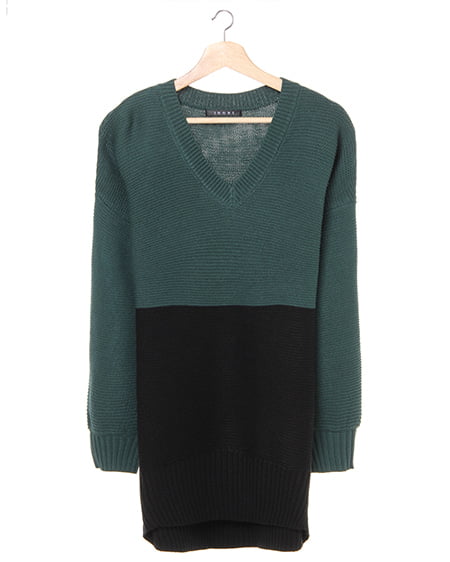 ガーターバイカラードルマンニット