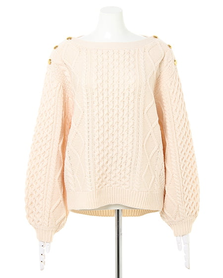 INGNI（イング） 肩ボタンケーブルニット ｱｲﾎﾞﾘｰ