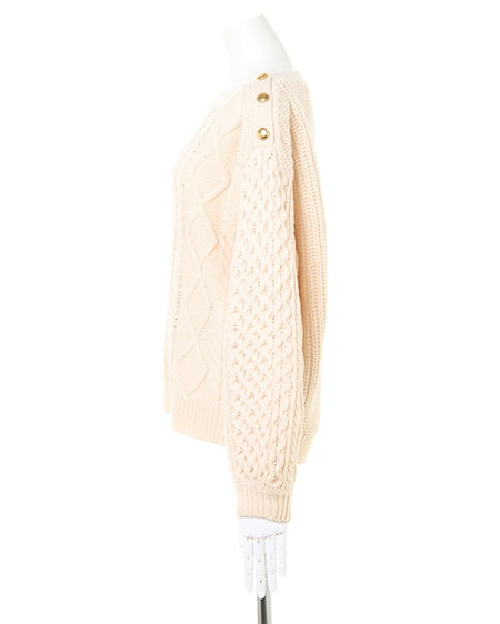 INGNI（イング） 肩ボタンケーブルニット ｱｲﾎﾞﾘｰ