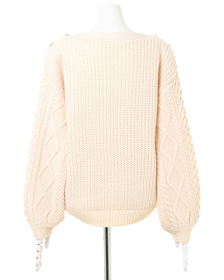 INGNI（イング） 肩ボタンケーブルニット ｱｲﾎﾞﾘｰ