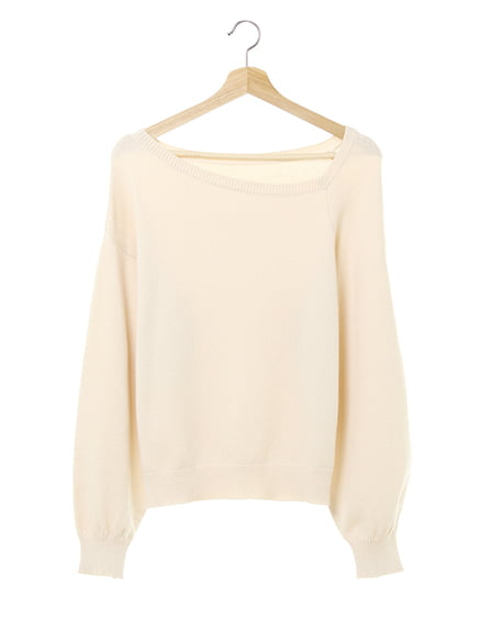 天竺アシメVネック／ニット