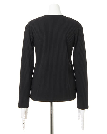 INGNI（イング） クロスリブVネックトップス ｸﾛ