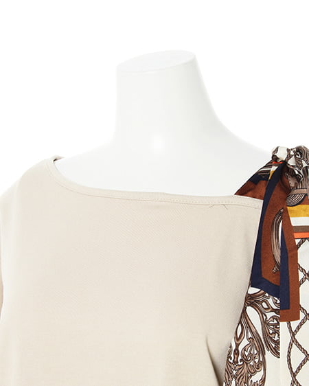 INGNI（イング） オフショルスカーフ付トップス ﾍﾞｰｼﾞｭ