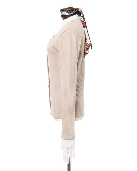 INGNI(イング) スカーフ付ボタンリブ/トップス ベージュ