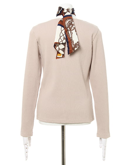 INGNI(イング) スカーフ付ボタンリブ/トップス ベージュ