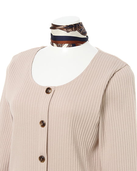 INGNI(イング) スカーフ付ボタンリブ/トップス ベージュ