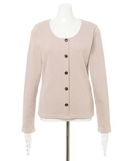 INGNI(イング) スカーフ付ボタンリブ/トップス ベージュ