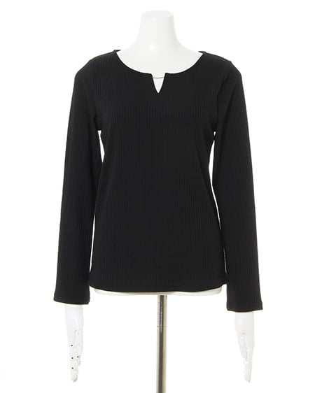 INGNI(イング) ピン付リブトップス クロ