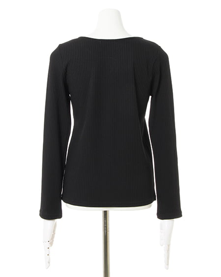 INGNI(イング) ピン付リブトップス クロ