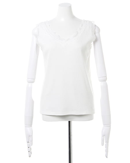 INGNI(イング) 襟レースキャミ オフホワイト