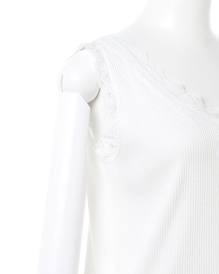 INGNI(イング) 襟レースキャミ オフホワイト