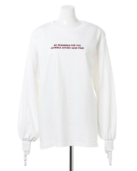 INGNI（イング） ベーシック／ロゴロングTシャツ ｵﾌﾎﾜｲﾄ/ｱｶ