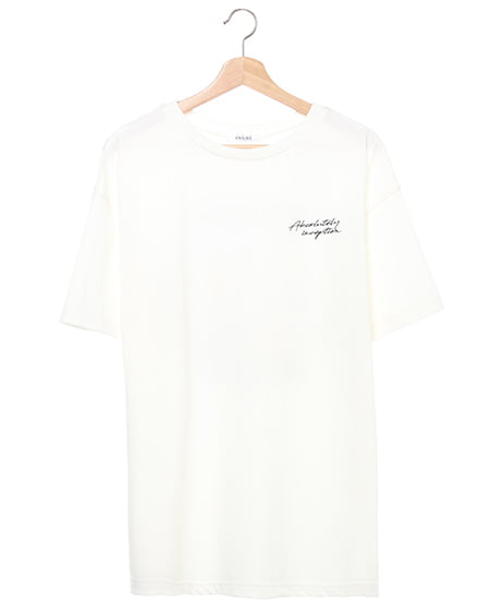 INGNI(イング) バックフラワープリントチュニックTシャツ オフホワイト