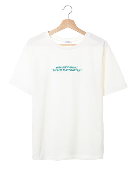 INGNI(イング) NEWベーシックロゴTシャツ オフホワイト/グリーン