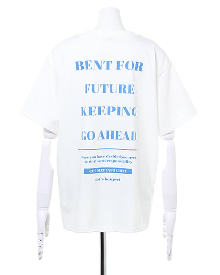 INGNI（イング） BACK／ロゴ半袖Tシャツ ｵﾌﾎﾜｲﾄ/ﾌﾞﾙｰ