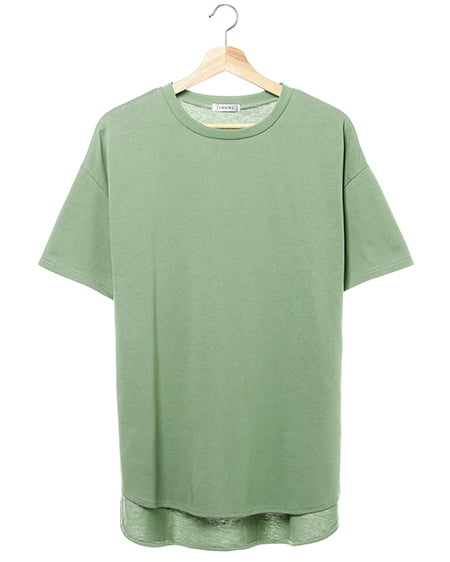 ラウンドテールチュニック半袖／トップス