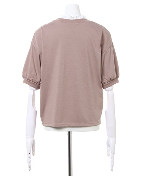 INGNI(イング) レイヤーロゴTシャツ モカ/ピンク