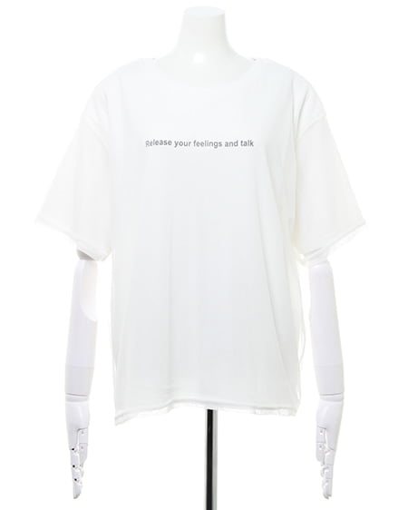 INGNI（イング） チュールレイヤードTシャツ ｵﾌﾎﾜｲﾄ