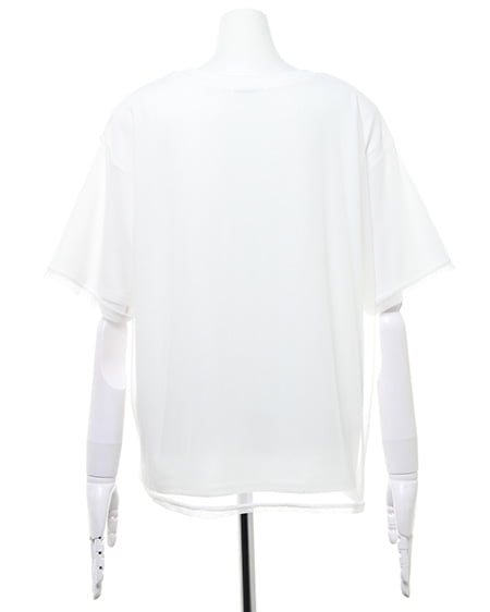 INGNI（イング） チュールレイヤードTシャツ ｵﾌﾎﾜｲﾄ