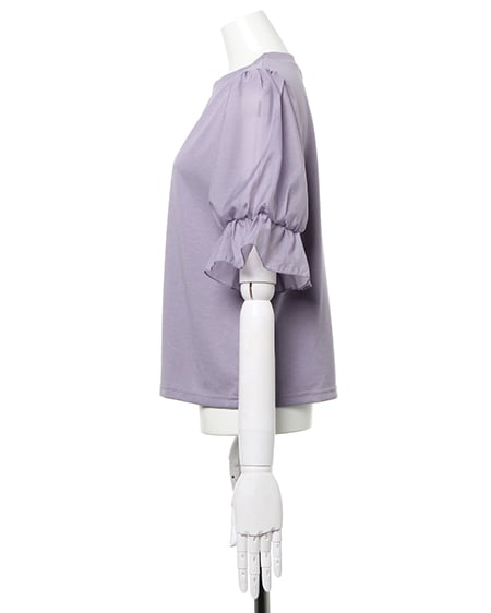 INGNI（イング） 袖シアーロゴTシャツ ﾗﾍﾞﾝﾀﾞｰ/ﾋﾟﾝｸ