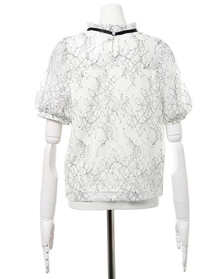 INGNI（イング） 配色レースボウタイ付／トップス ｵﾌﾎﾜｲﾄ