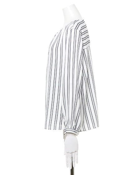 INGNI(イング) ピン付ストライプトロミ/ブラウス オフホワイト/ストライプ