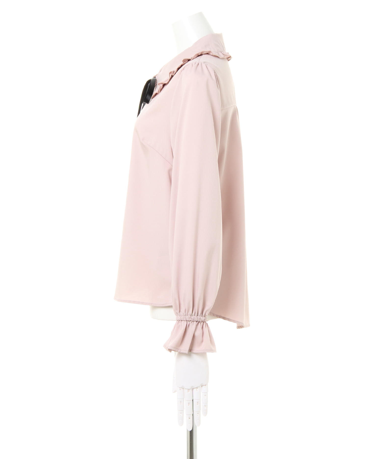 ✧̣̥̇LOUNIE プリーツブラウス ボウタイ付き ピンクベージュ サイズ36 ✧̣̥̇LOUNIE プリーツブラウス ボウタイ付き ピンクベージュ