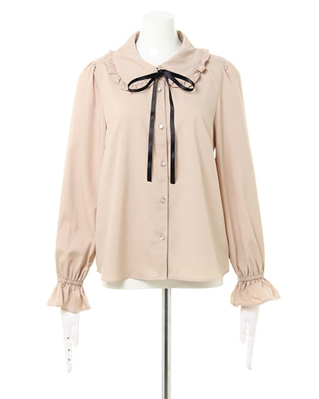 INGNI（イング） ボウタイ付フリル襟／ブラウス ﾍﾞｰｼﾞｭ