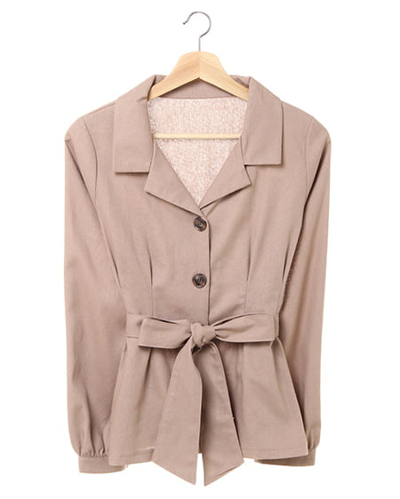 開襟ペプラム／ブラウス