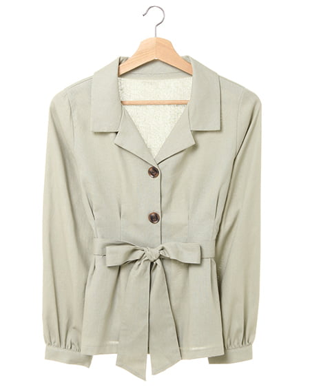 開襟ペプラム／ブラウス