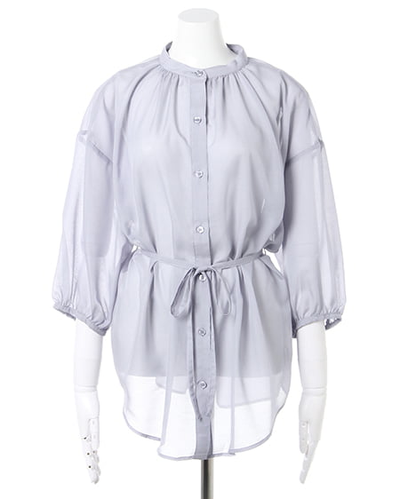 INGNI（イング） シアー／ドロストチュニックシャツ ﾌﾞﾙｰ