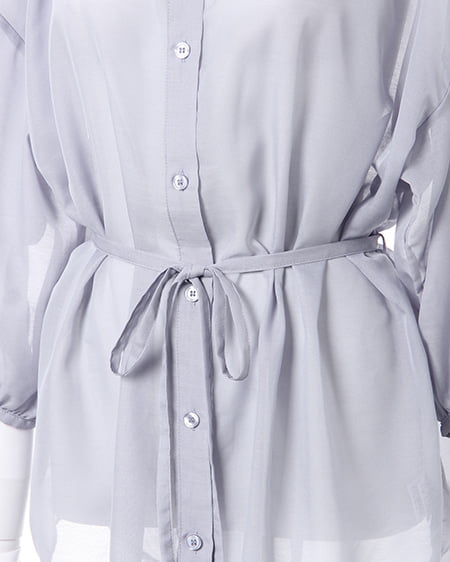 INGNI（イング） シアー／ドロストチュニックシャツ ﾌﾞﾙｰ