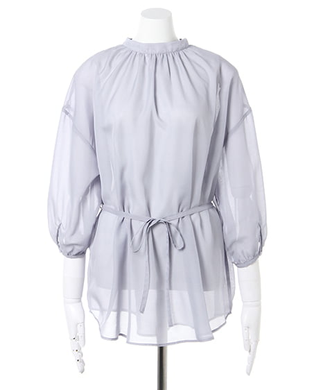 INGNI（イング） シアー／ドロストチュニックシャツ ﾌﾞﾙｰ